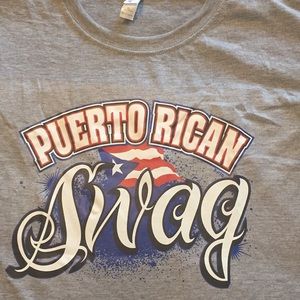 Puerto Rican Swag graphic T, Gray